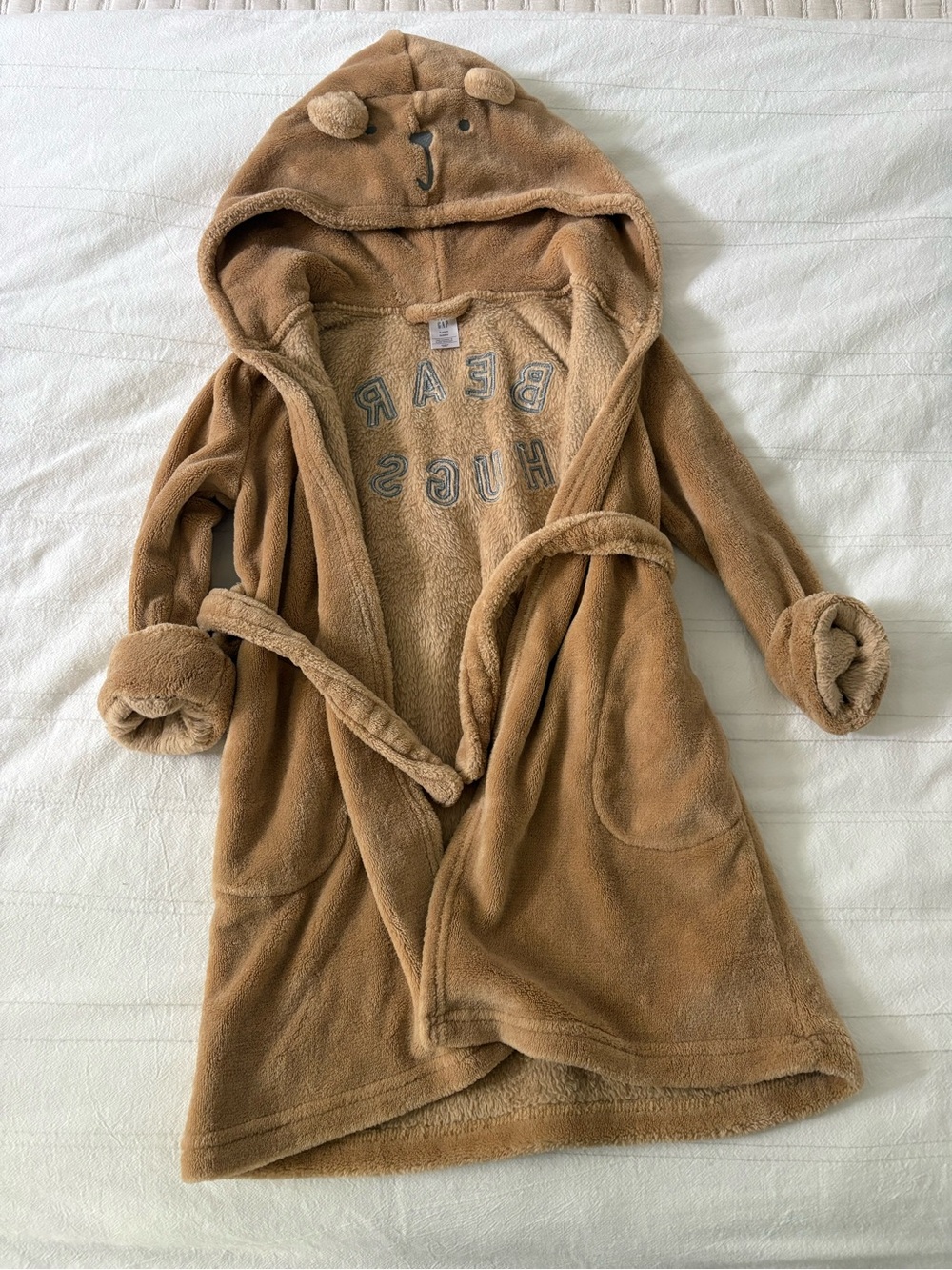 Baby Gap Teddy Bear Hooded Robe Bear Hugs Super Soft Fuzzy Size 4T